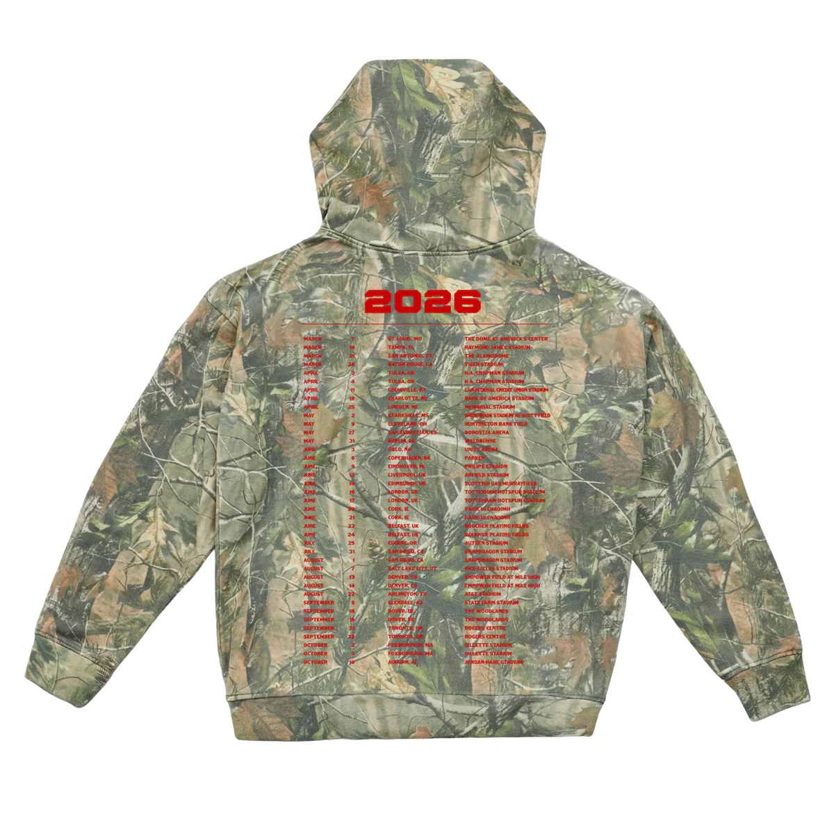 With Heaven on Top Camo Tour Hoodie
