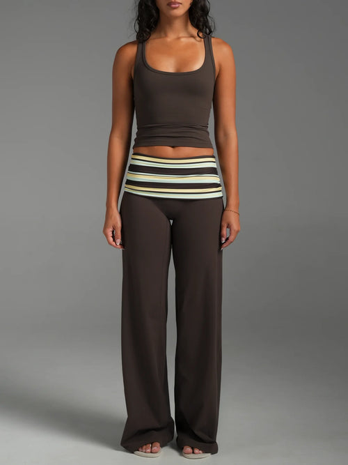 Foldover Wideleg Bottoms