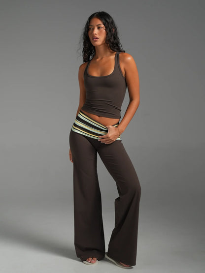 Foldover Wideleg Bottoms